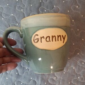 Granny Ceramic Mug - Green and Cream